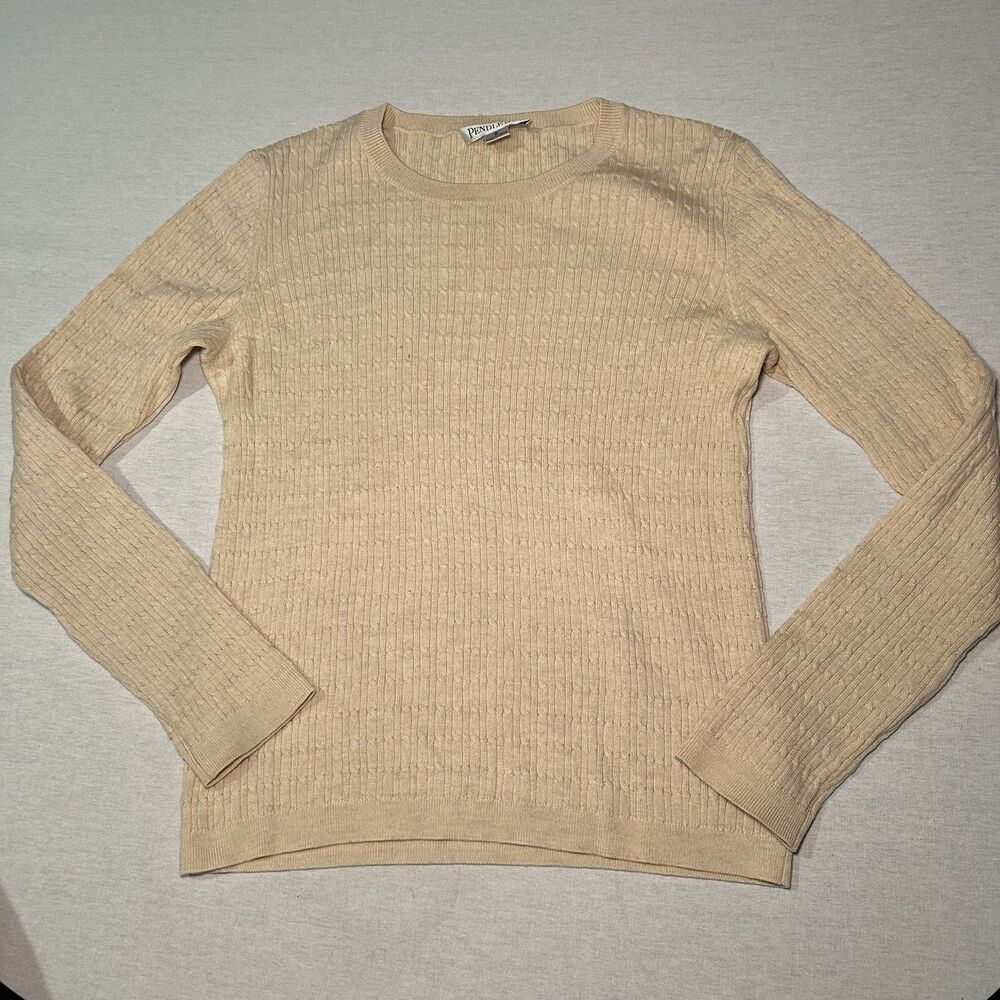Pendleton Merino Wool Crewneck Sweater sz S, soft cream, classic